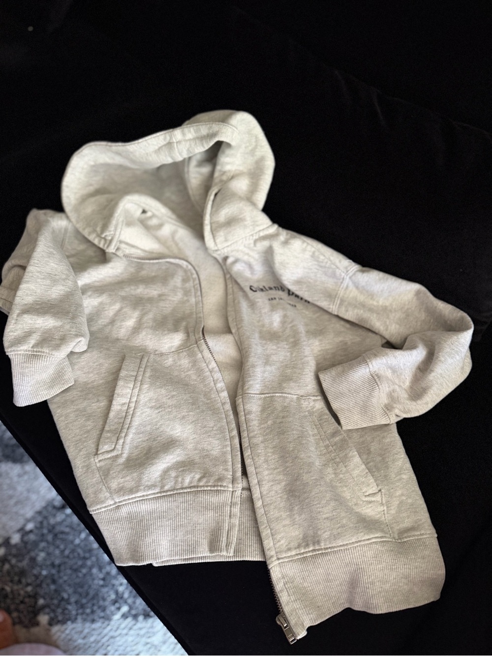 Zara Light Gray Kids Hooded Zip Sweatshirt